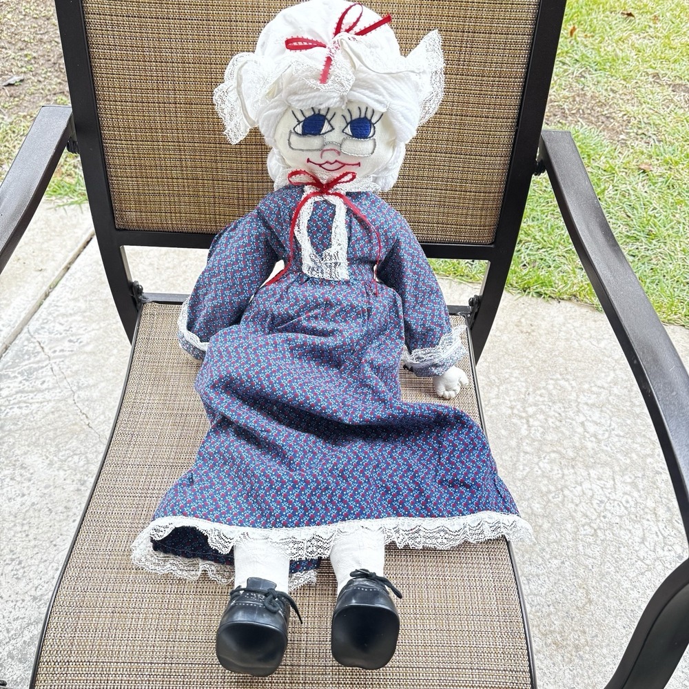 Vintage 1970s Handmade unique Large Rag‎ Doll - 24" Soft Plush Toy